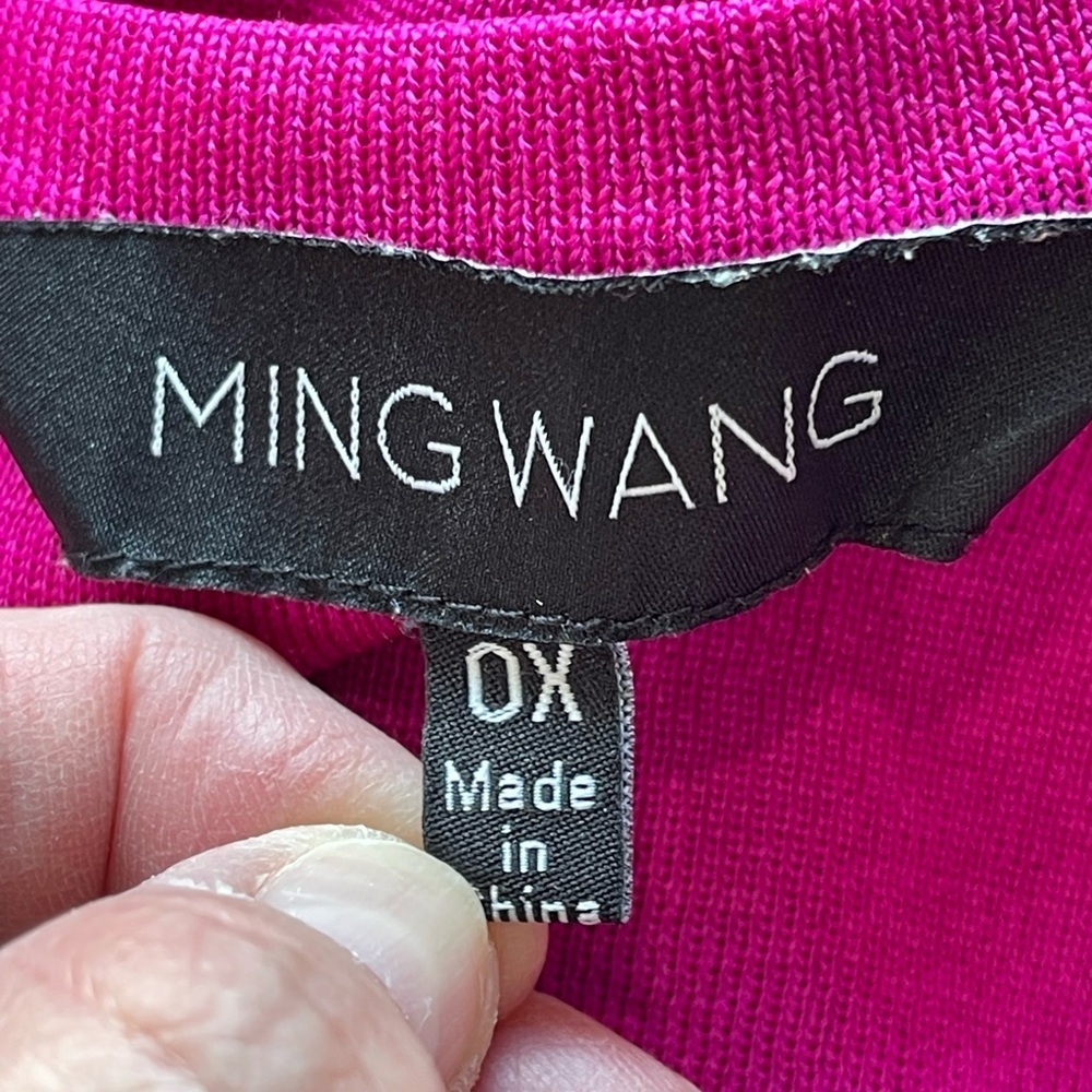 Ming Wang sized 0X fuchsia pink tank mature career work modest layer office - Picture 5 of 11